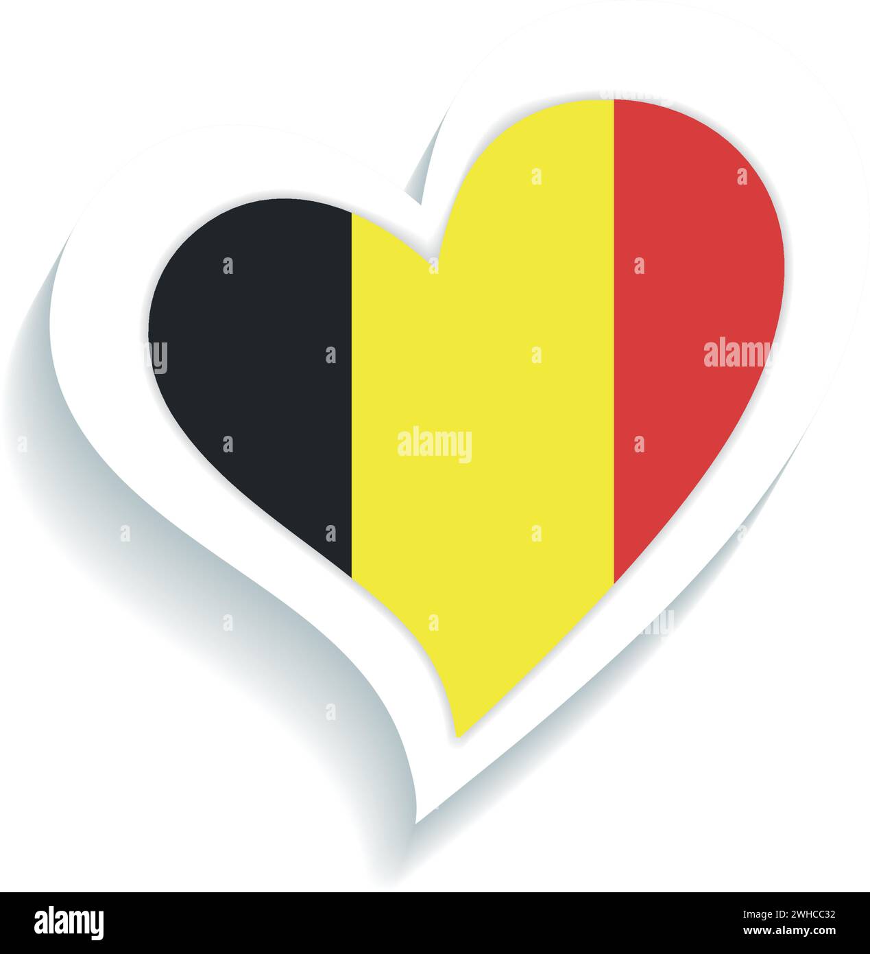 Isolated heart shape with the flag of Belgium Vector Stock Vector Image ...