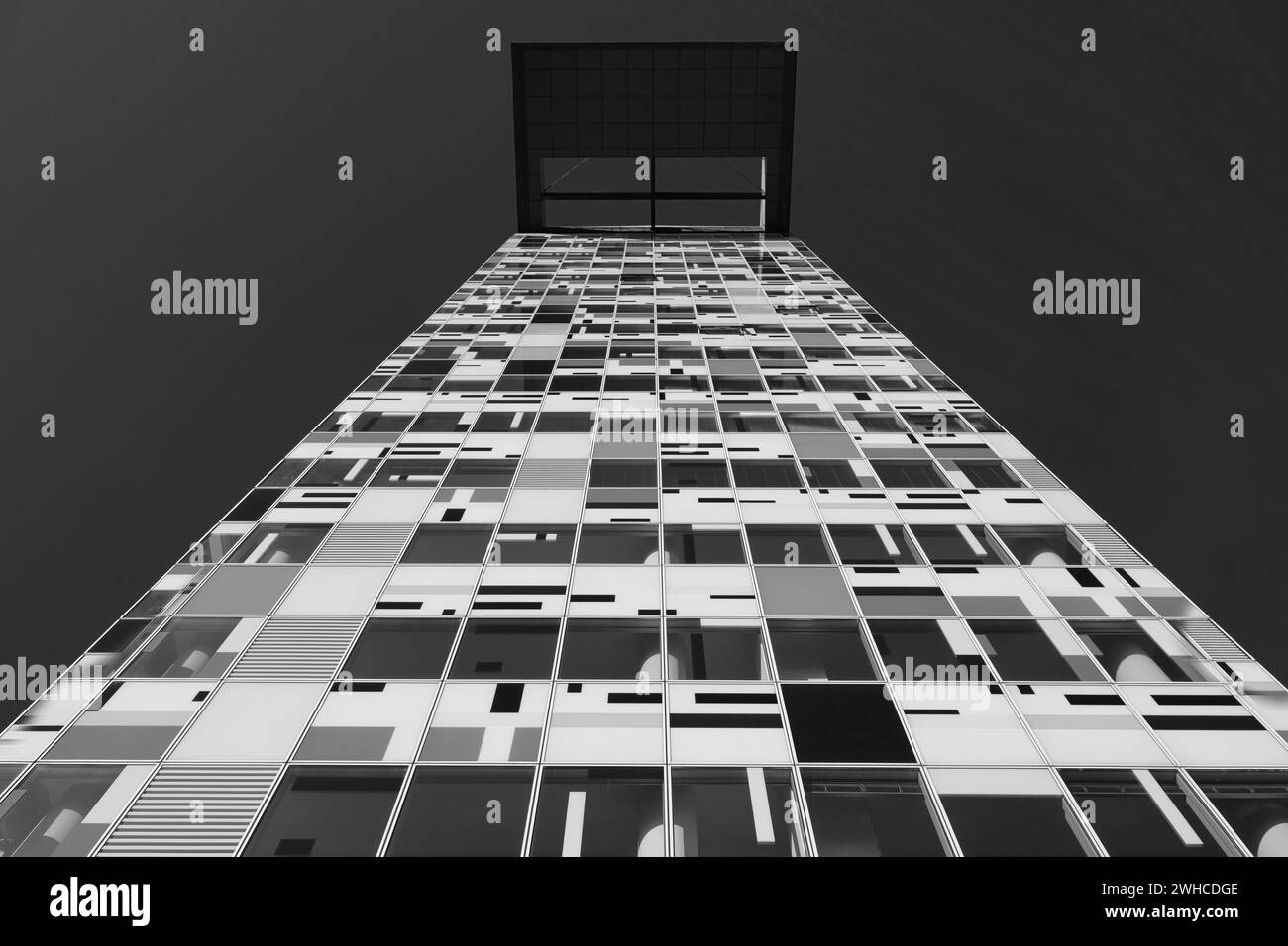High rise building colorium Black and White Stock Photos & Images - Alamy