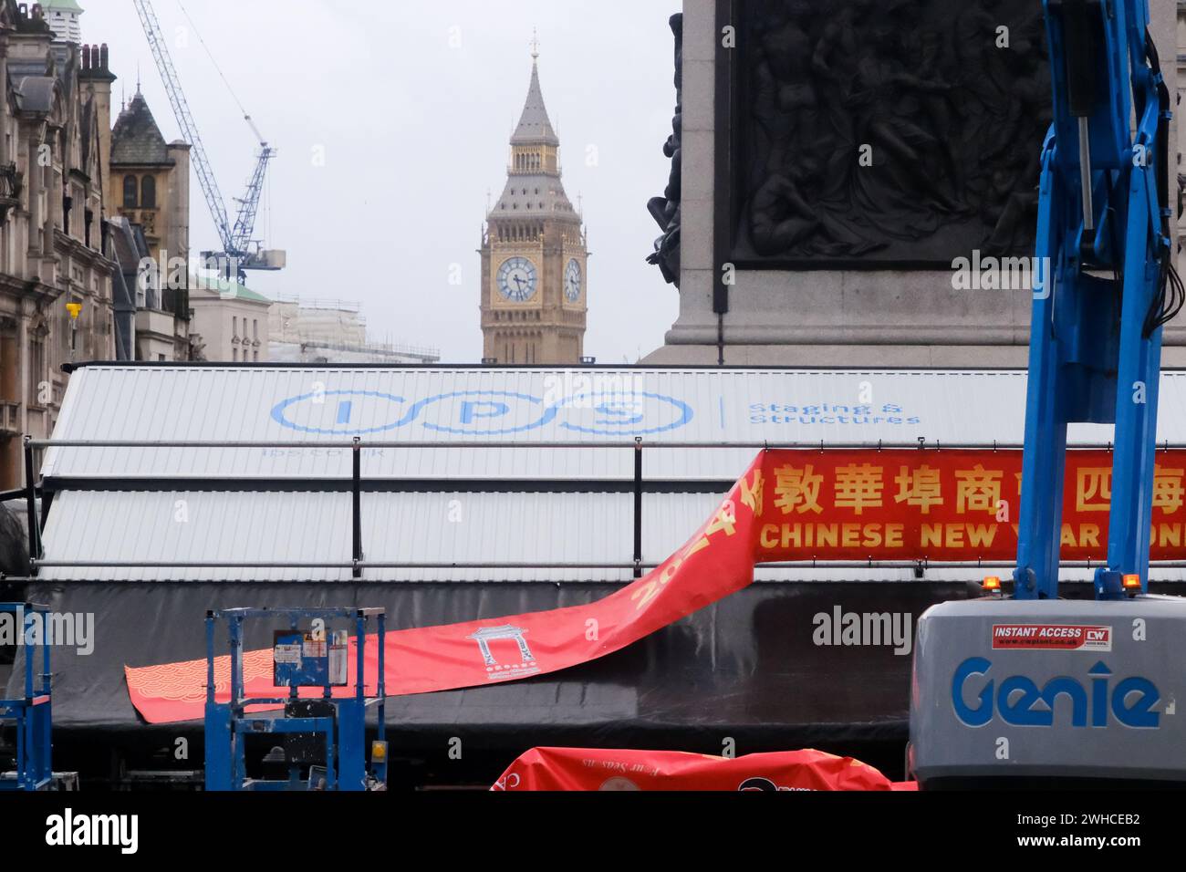 London, UK. 9th Feb 2024. Chinese New Year: Year of the Dragon. London prepares for the Lunar New Year. Credit: Matthew Chattle/Alamy Live News Stock Photo