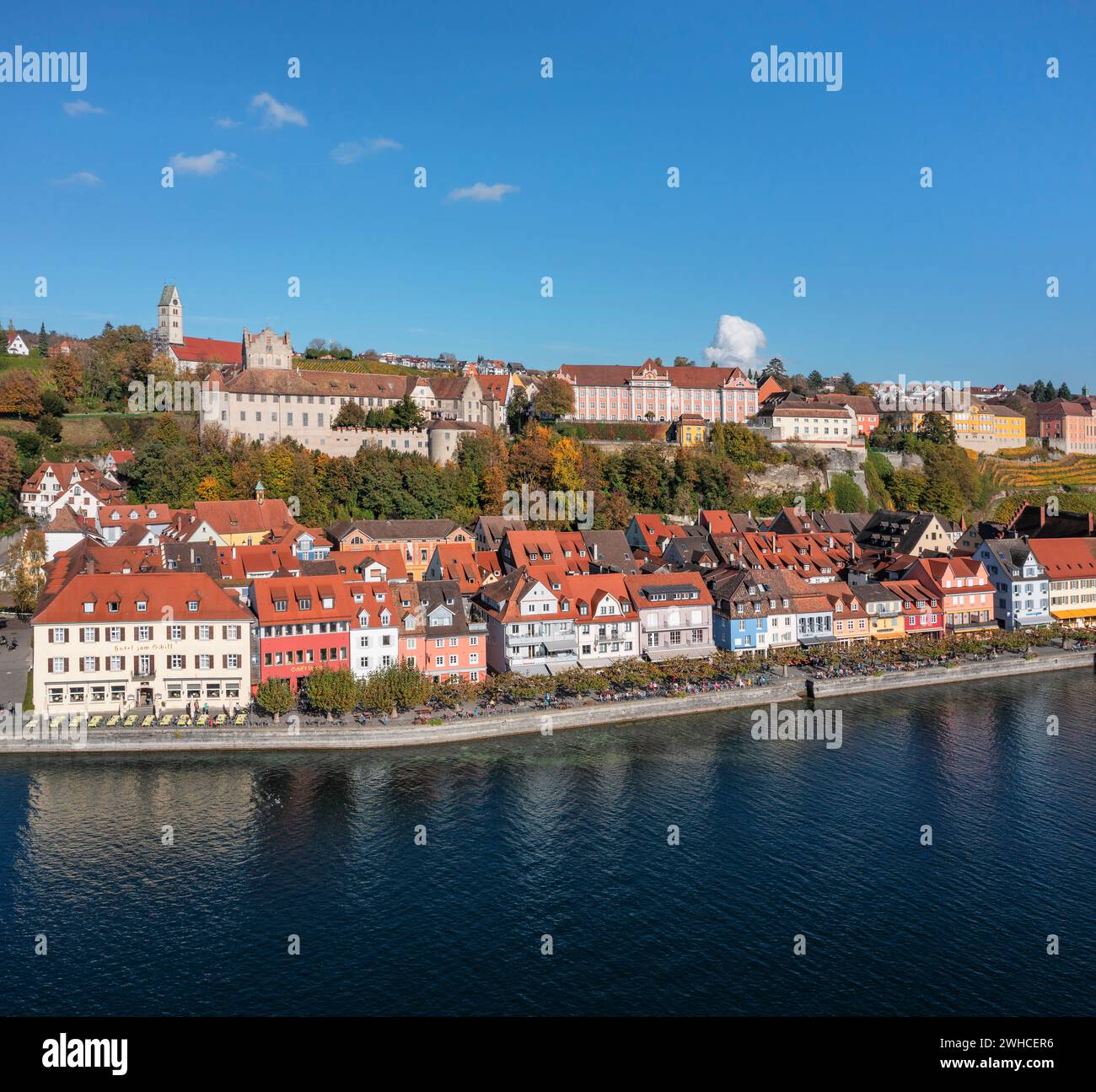 Old town of Meersburg, Lake Constance, Baden-Württemberg, Germany Stock Photo