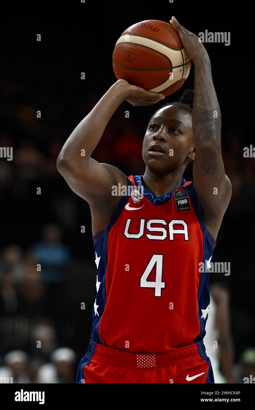 Antwerp, Belgium. 09th Feb, 2025. USA's Jewell Loyd pictured in action