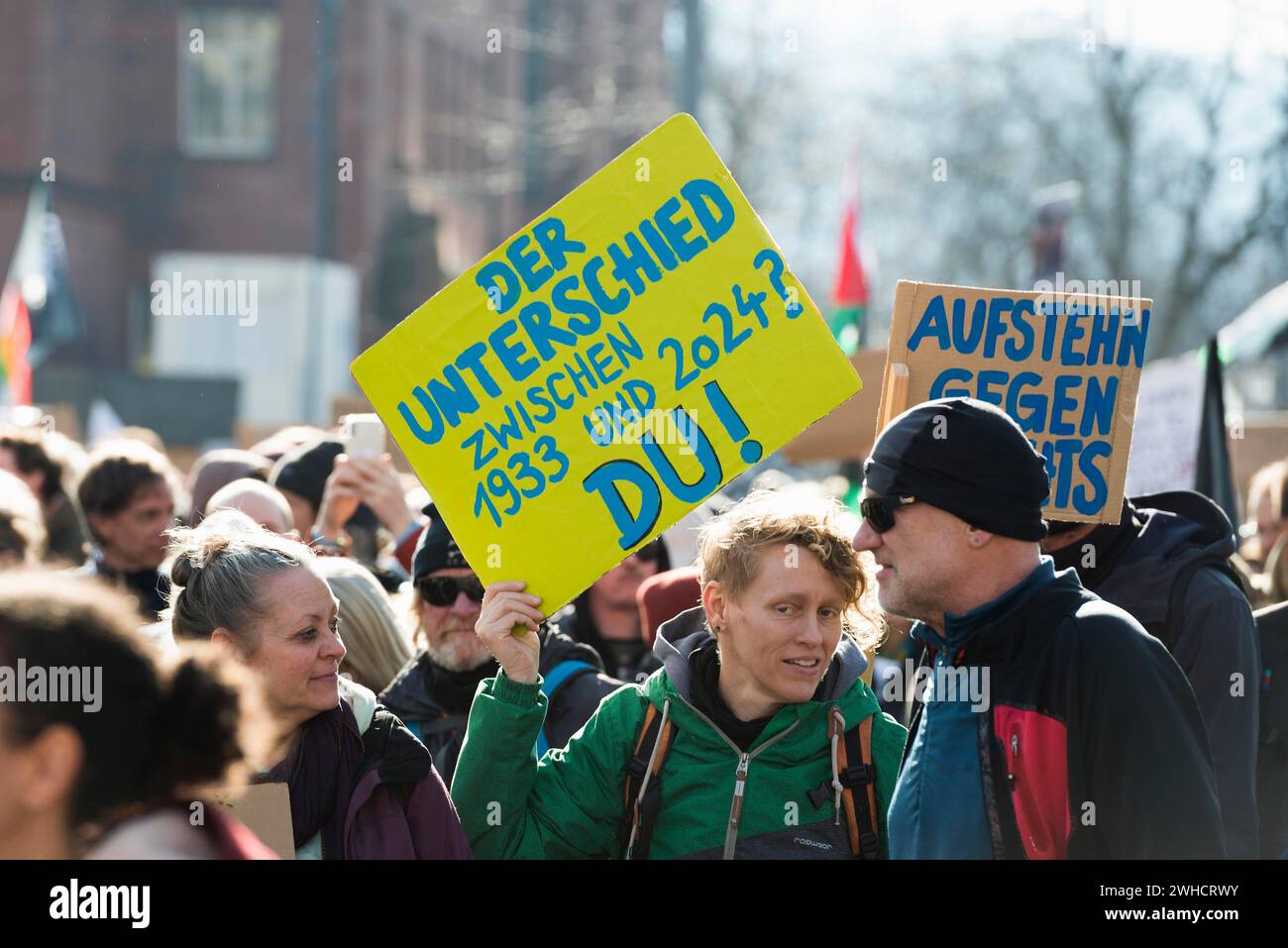 Slogans against right-wing extremism, Demonstration against right-wing ...