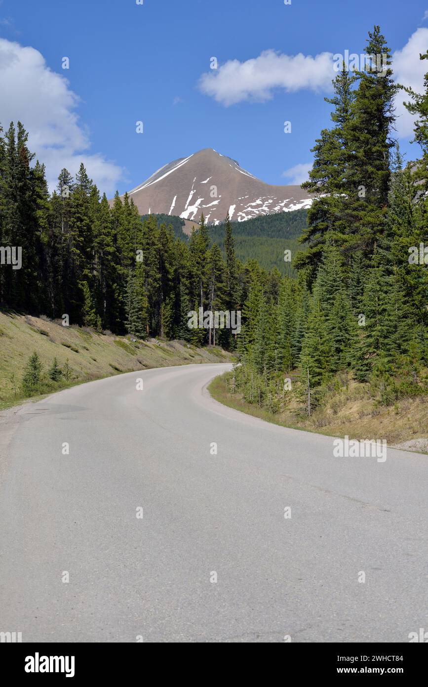 Road at Maligne Lake, Jasper National Park, Alberta, Canada Stock Photo