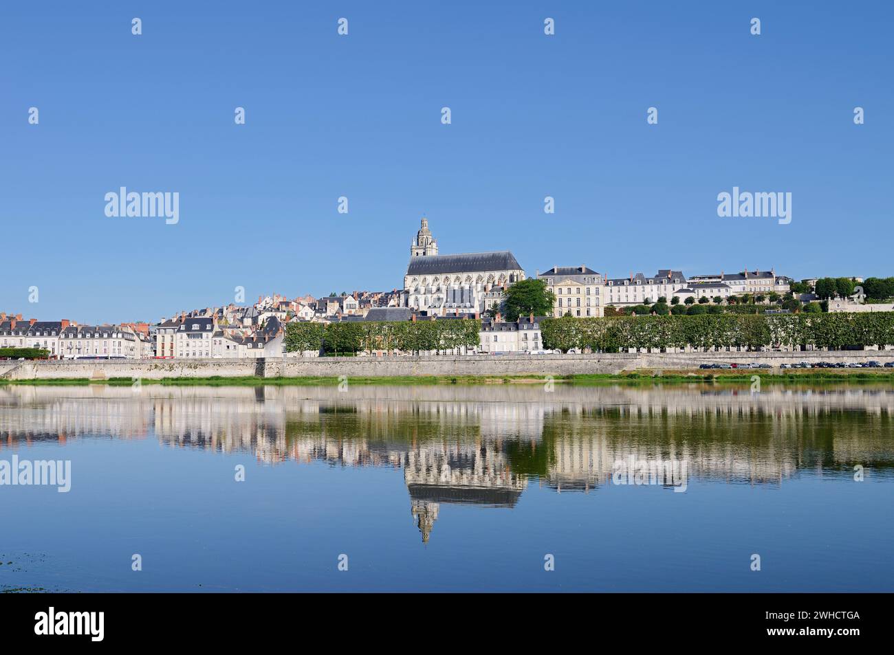Town view of Blois with Saint-Louis Cathedral, Blois, Departement Loir-et-Cher, Region Centre-Val de Loire, France Stock Photo