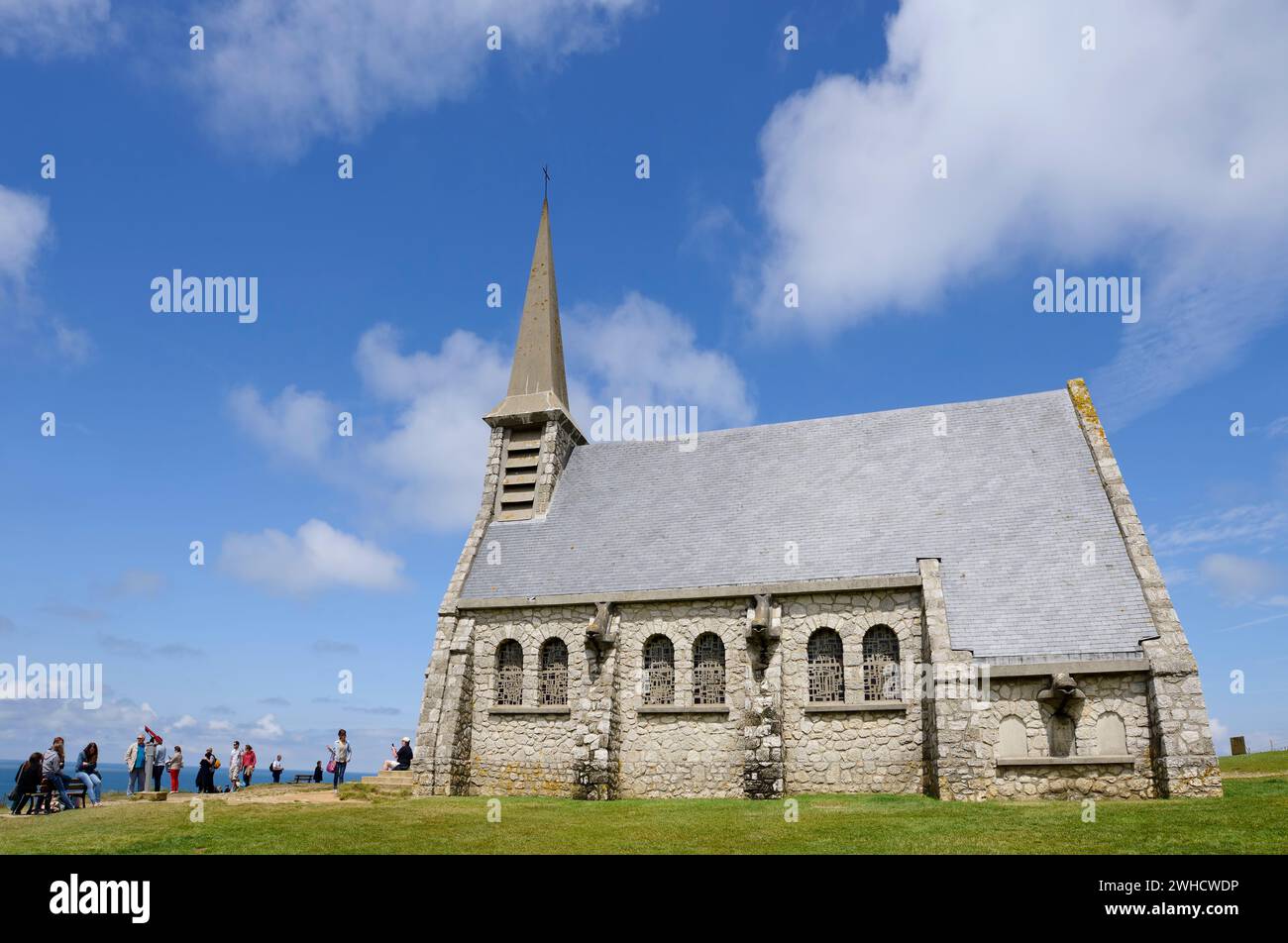 Chapel of Notre Dame de la Garde, patron saint of sailors, Etretat, Seine-Maritime, Normandy, France Stock Photo