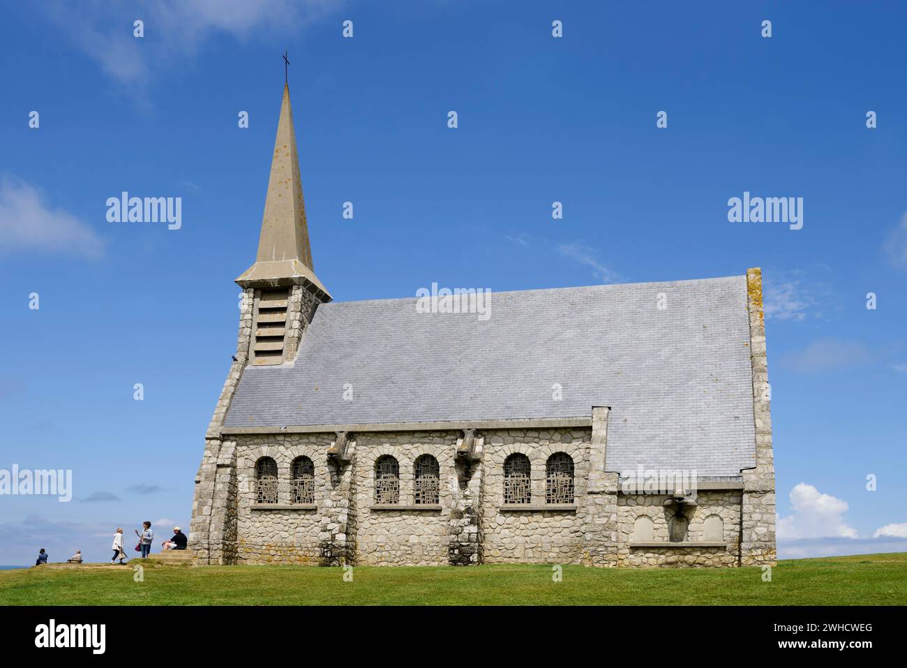 Chapel of Notre Dame de la Garde, patron saint of sailors, Etretat, Seine-Maritime, Normandy, France Stock Photo