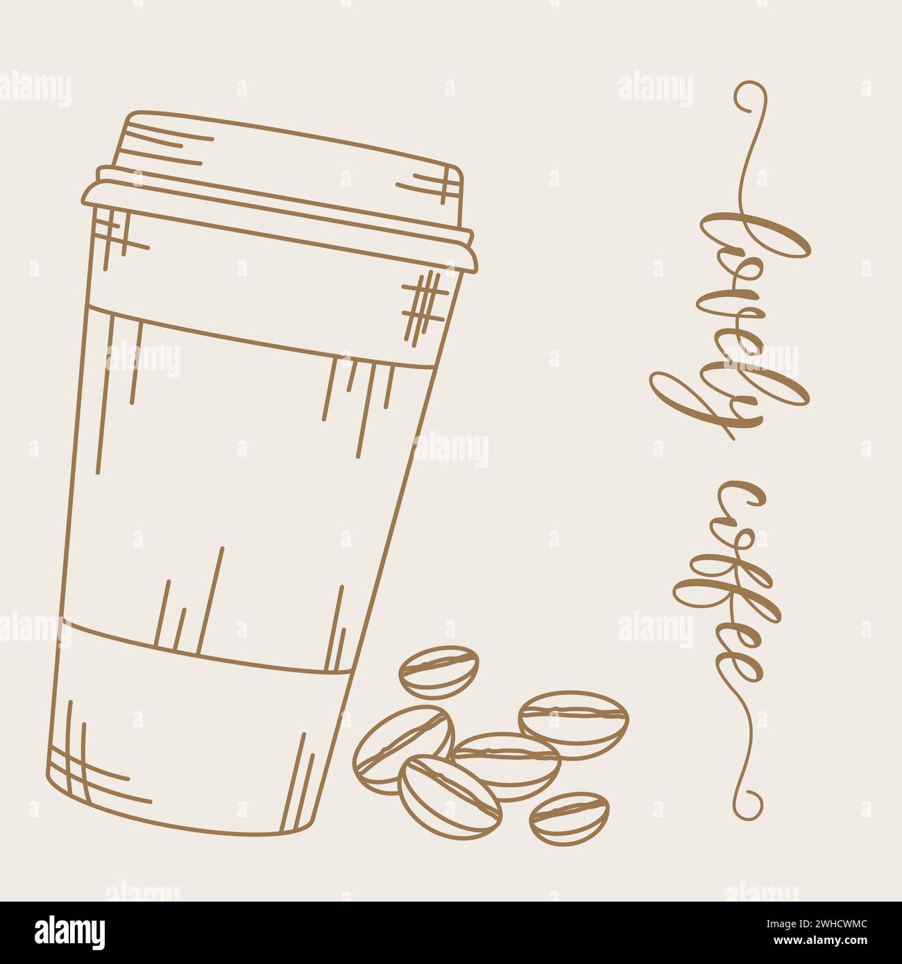 Vintage coffee cup white background Stock Vector Images - Alamy