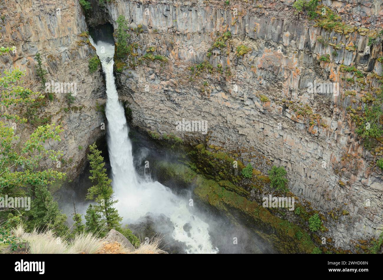 Spahats Falls waterfall, Wells Gray Provincial Park, British Columbia ...