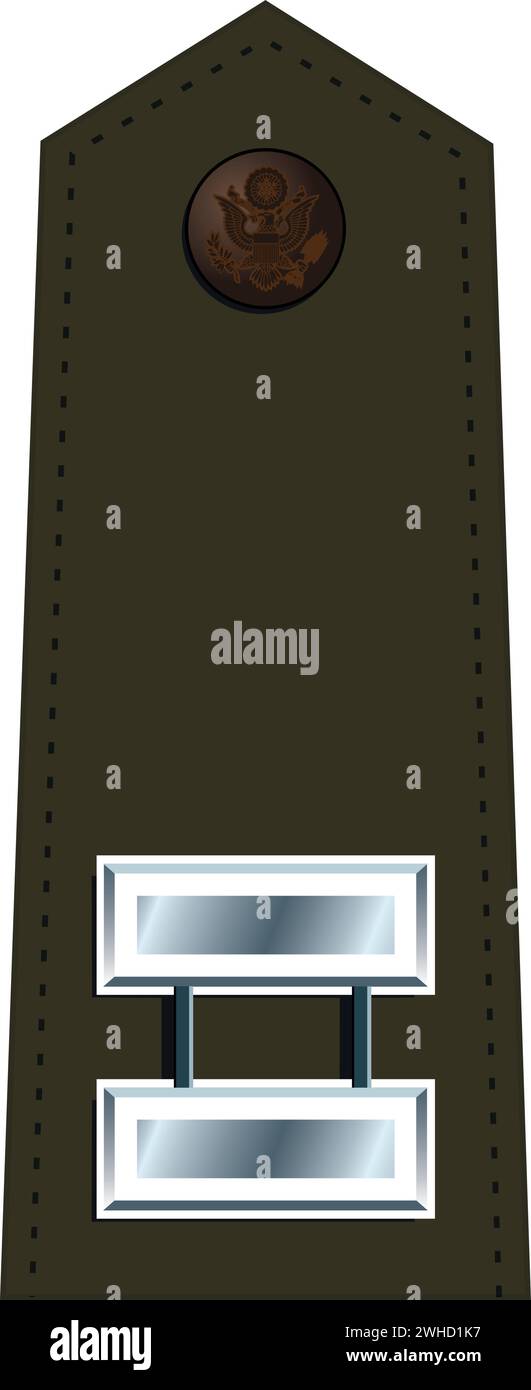 Shoulder pad for army green service uniform of the USA CAPTAIN army officer Stock Vector