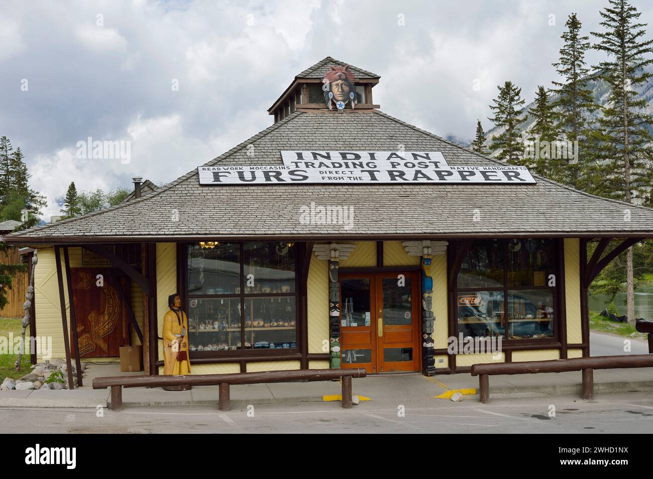 Banff Indian Trading Post, Banff, Banff National Park, Alberta, Canada Stock Photo