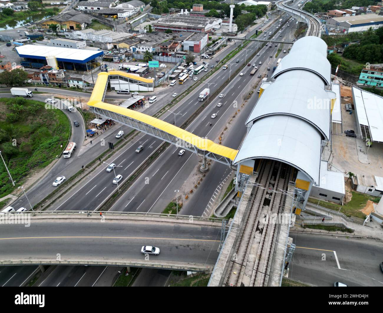 salvador, bahia, brazil - december 29, 2023: view of the Campinas station of the Salvador metro. Stock Photo