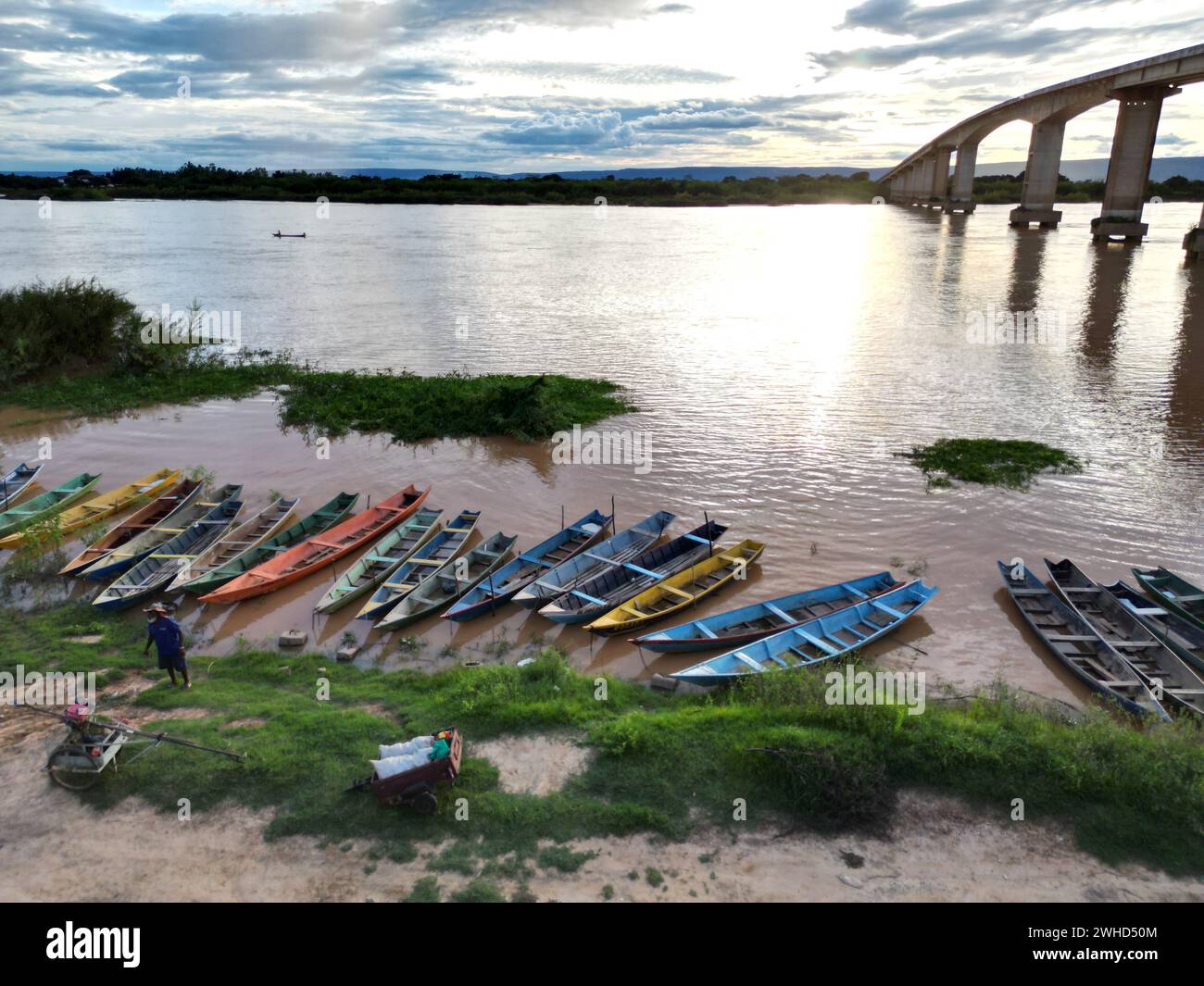 ibotirama, bahia, brazil - february 3, 2023: view of the Sao Francisco River in the city of Ibotirama. Stock Photo