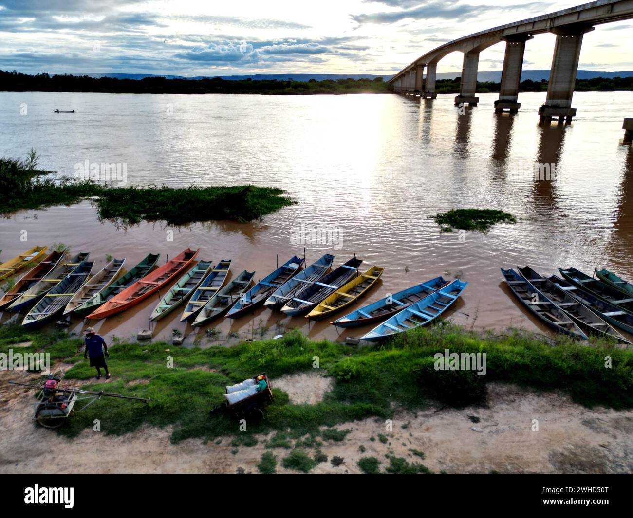 ibotirama, bahia, brazil - february 3, 2023: view of the Sao Francisco River in the city of Ibotirama. Stock Photo