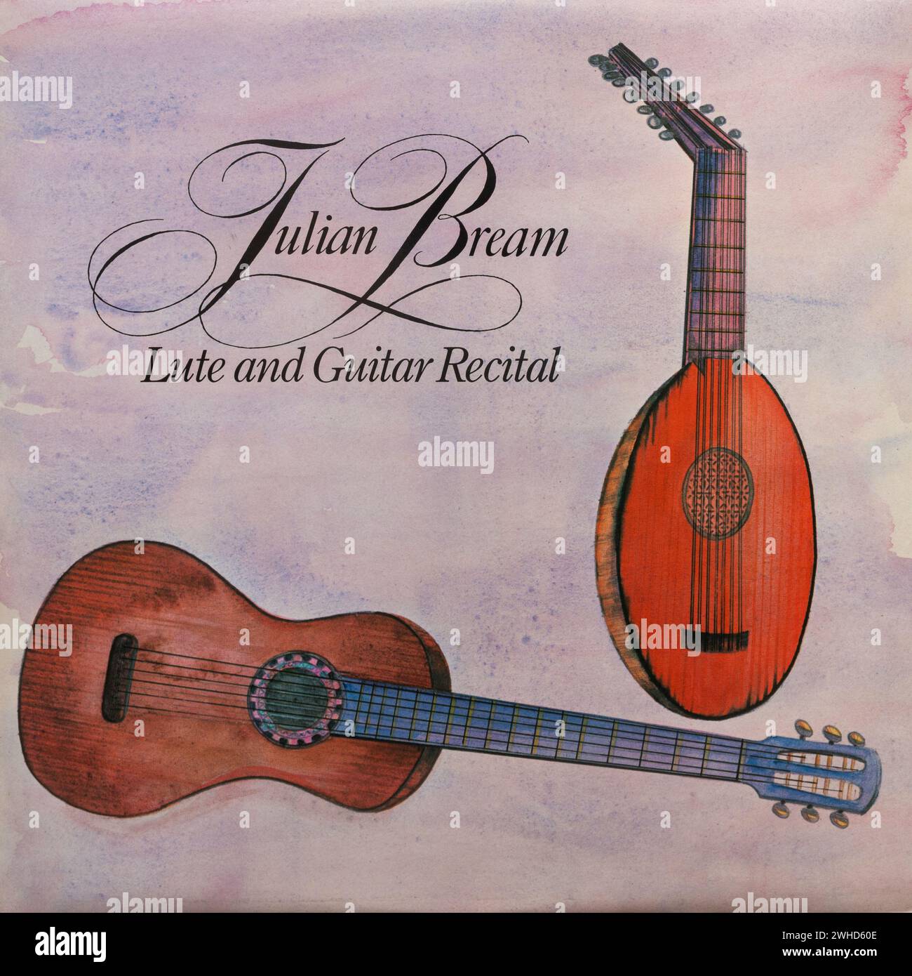 Julian Bream Lute and Guitar Recital vinyl LP record album cover Stock Photo
