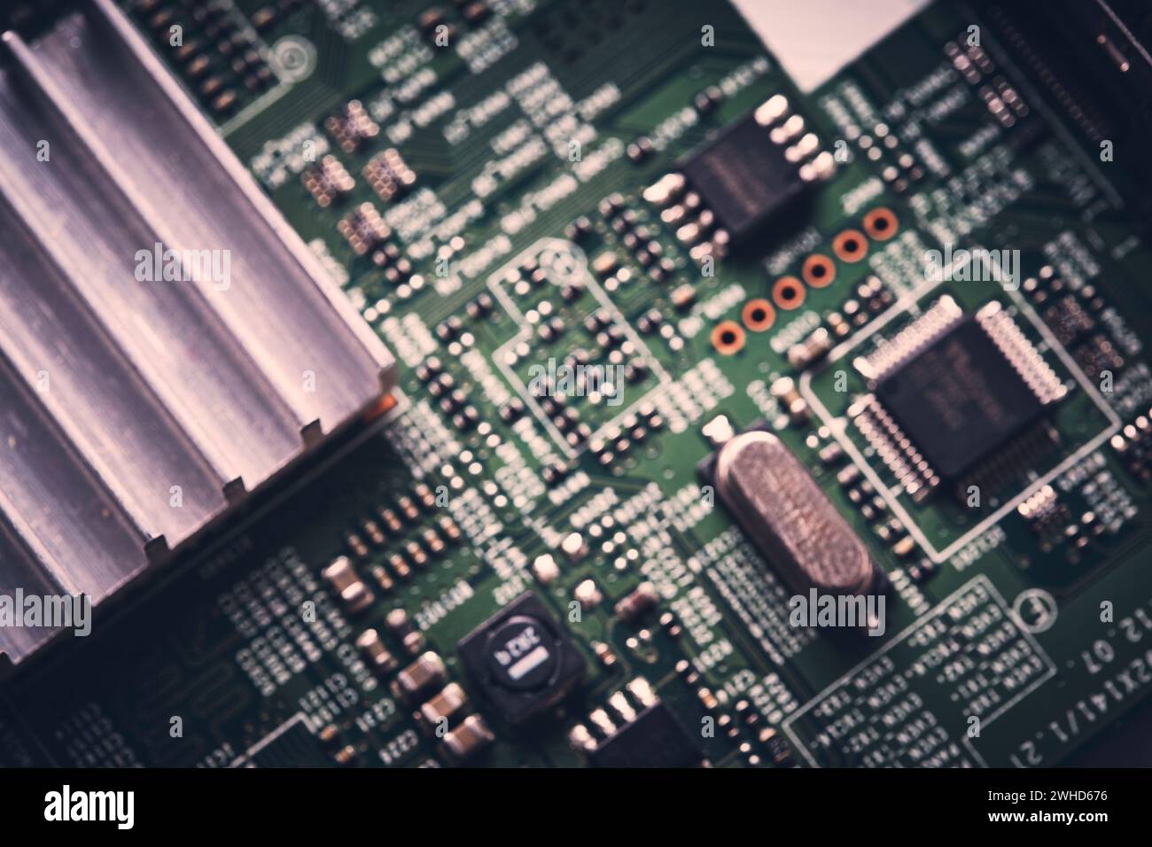 Electronic microchips on circuit board hi-res stock photography and ...