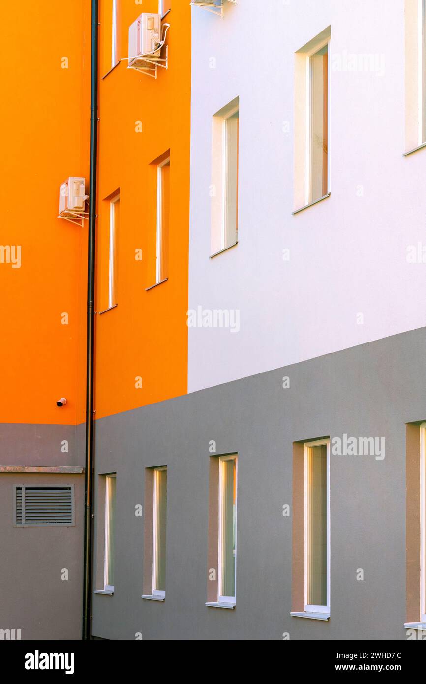 modern school house. modern building exterior. facade of a modern ...