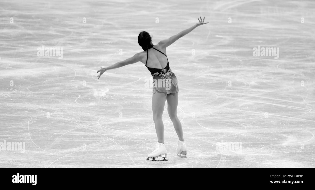 FEB 6, 2022 - Beijing, China: Madeline Schizas of Team Canada skates her Short Program of the Women Single Skating as part of the Figure Skating Team Stock Photo