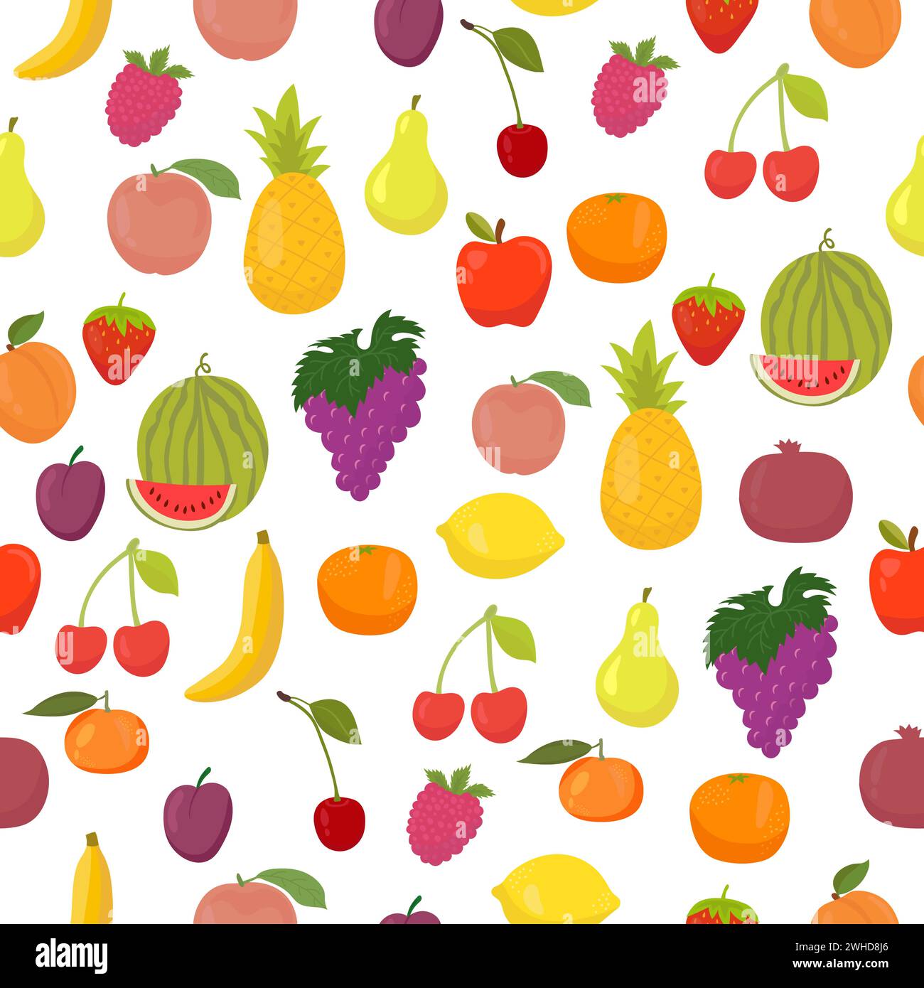 Vector Fruits Design Pomegranate fruits seamless colorful Cut Out Stock Images & Pictures ...