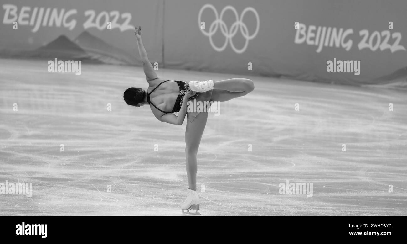 FEB 6, 2022 - Beijing, China: Madeline Schizas of Team Canada skates her Short Program of the Women Single Skating as part of the Figure Skating Team Stock Photo