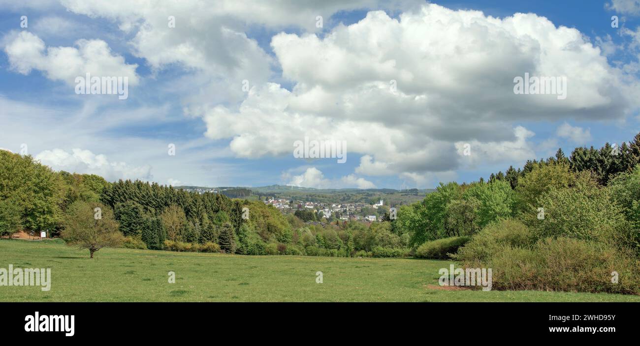 view to Kneipp Spa of Bad Marienberg(Westerwald),Rhineland-Palatinate,Germany Stock Photo