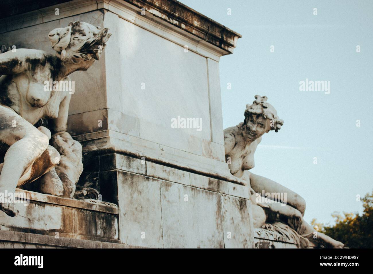 France, Bordeaux, Monument des Girondins, circa 1900, vintage citrate