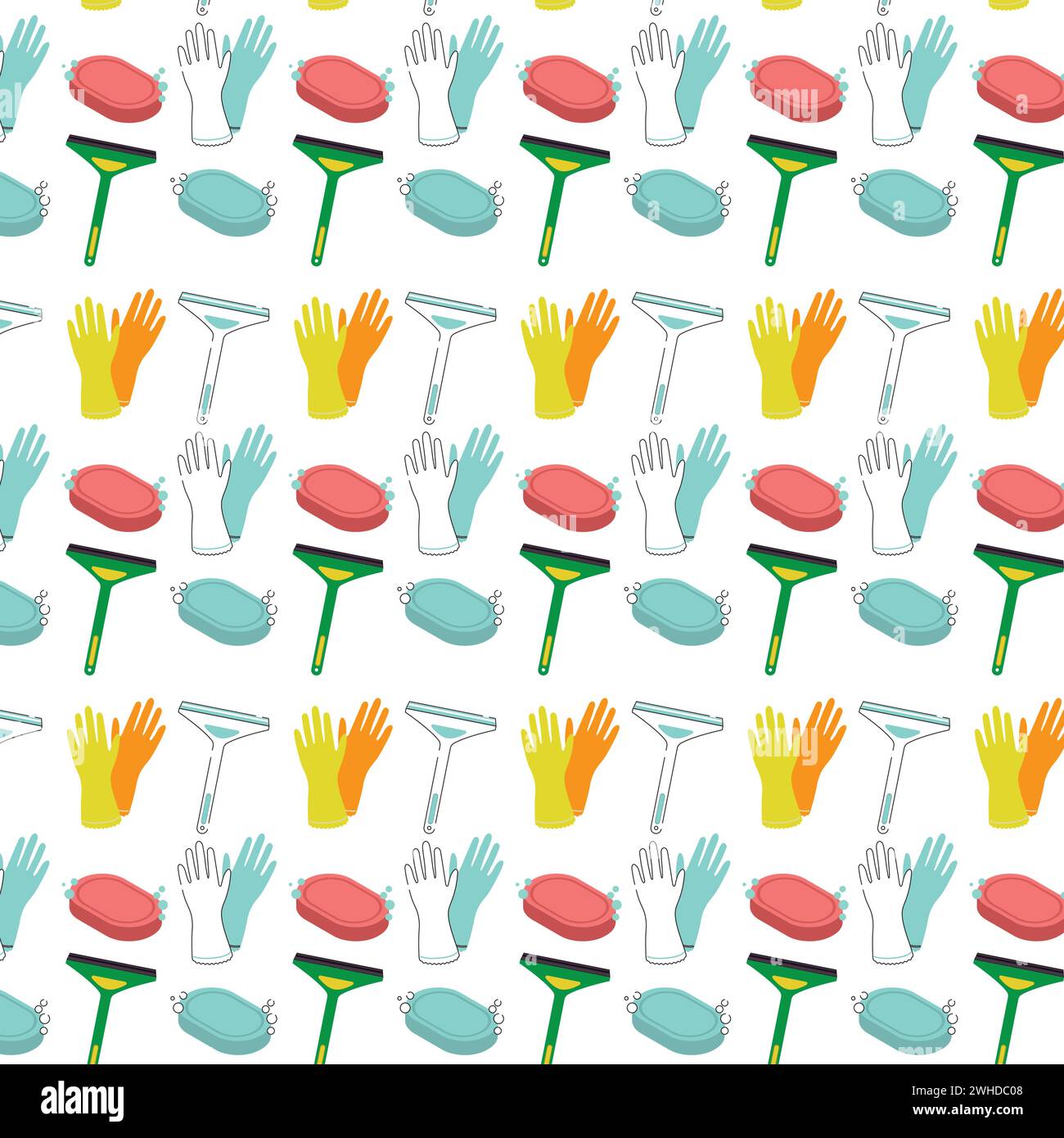 Seamless pattern background with cleaning product icons Vector Stock Vector