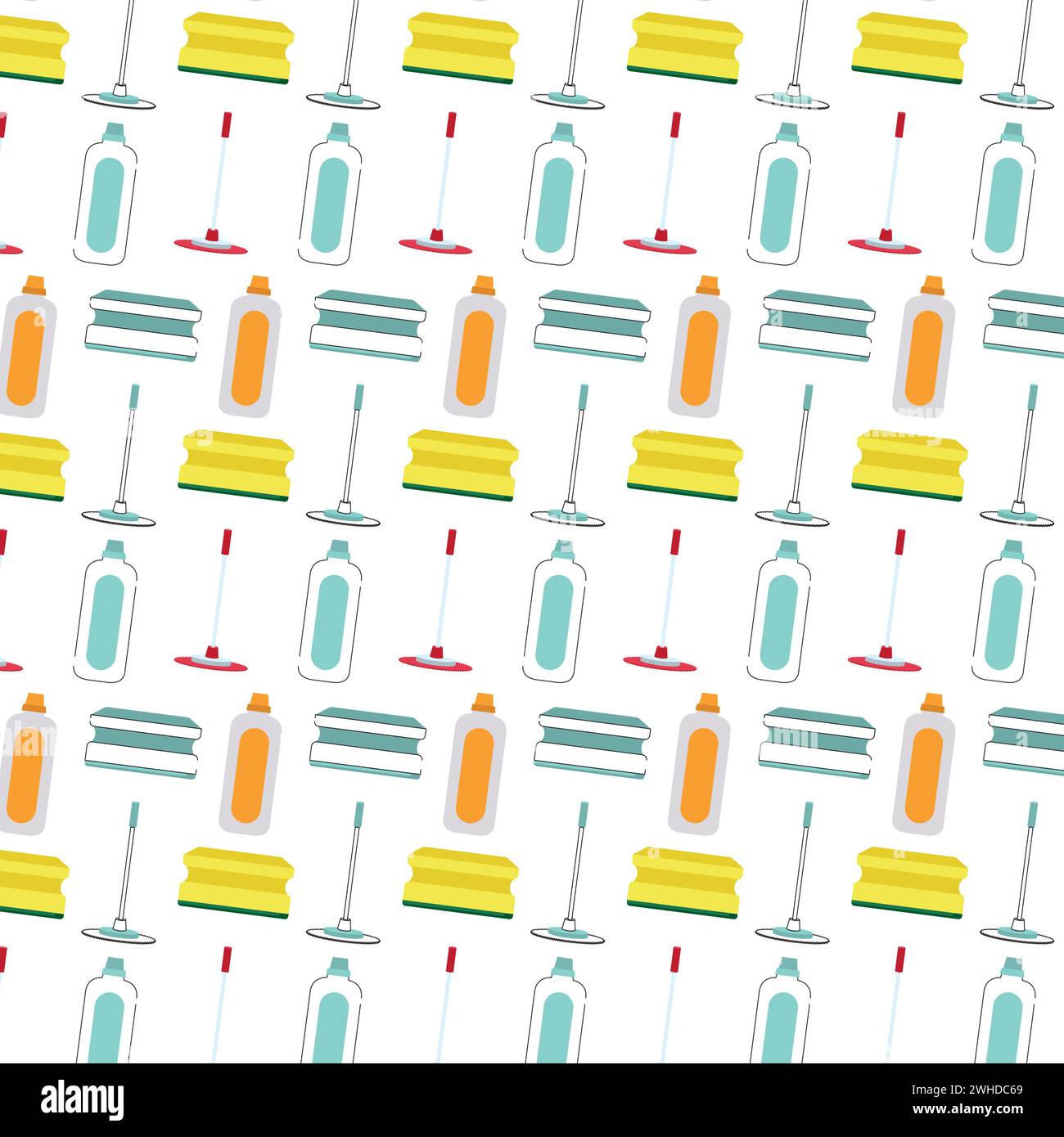 Seamless pattern background with cleaning product icons Vector Stock Vector