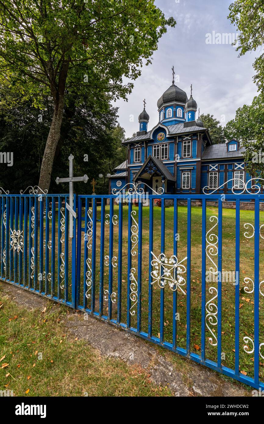 Europe, Poland, Podlaskie Voivodeship, Orthodox church of the Protection of the Holy Virgin in Puchly Stock Photo