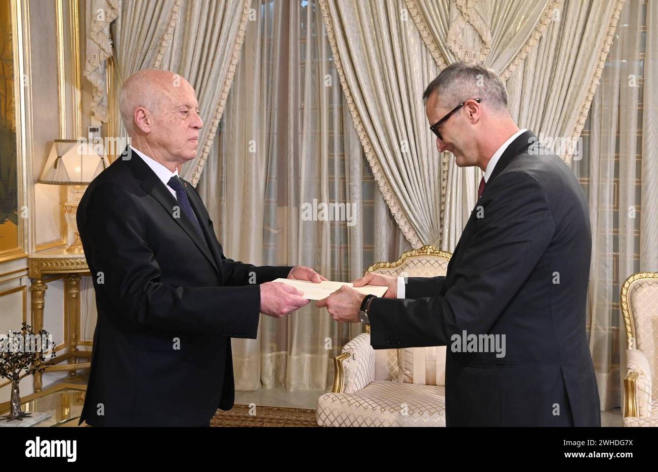 Tunisian President Kais Saied Receives The Credentials Of The New