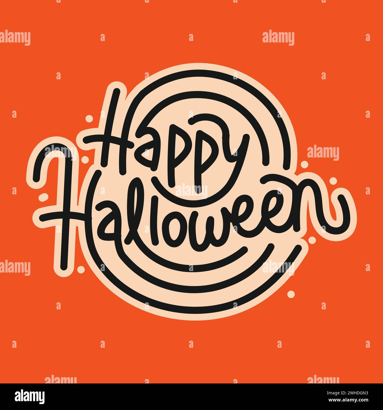Happy Halloween vector typography illustration. Spooky Halloween ...