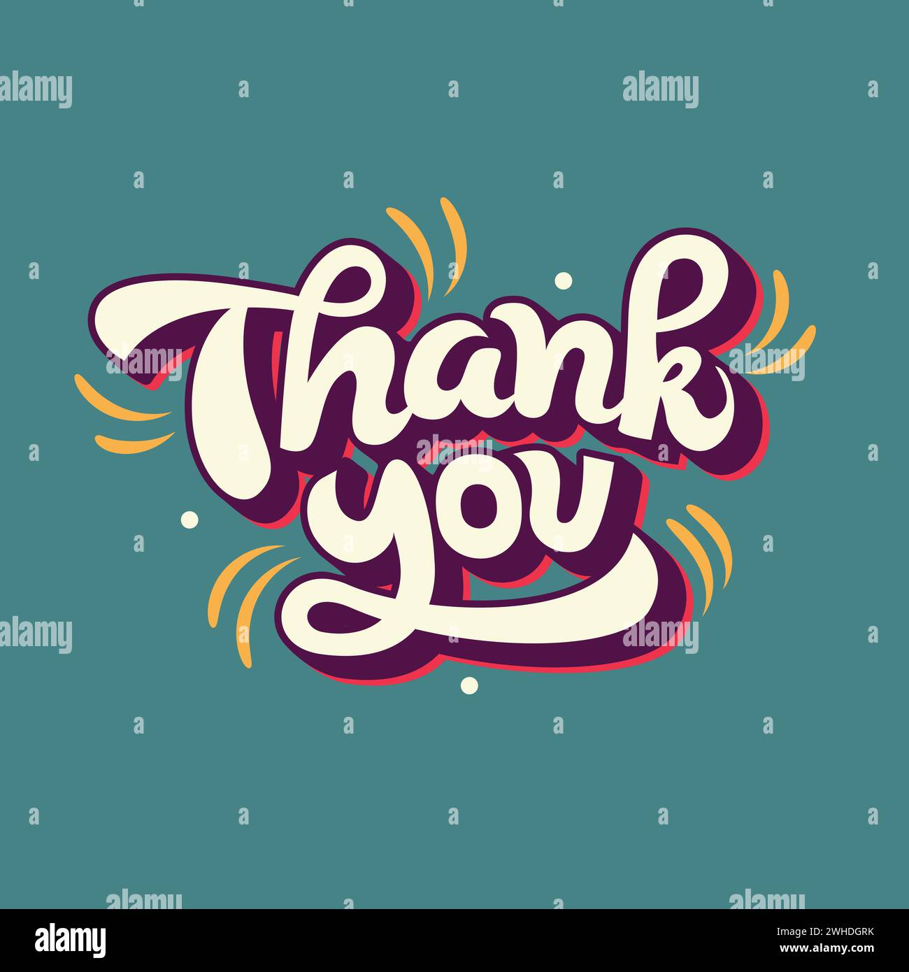Thank You Hand drawn lettering vector illustration. Thank You