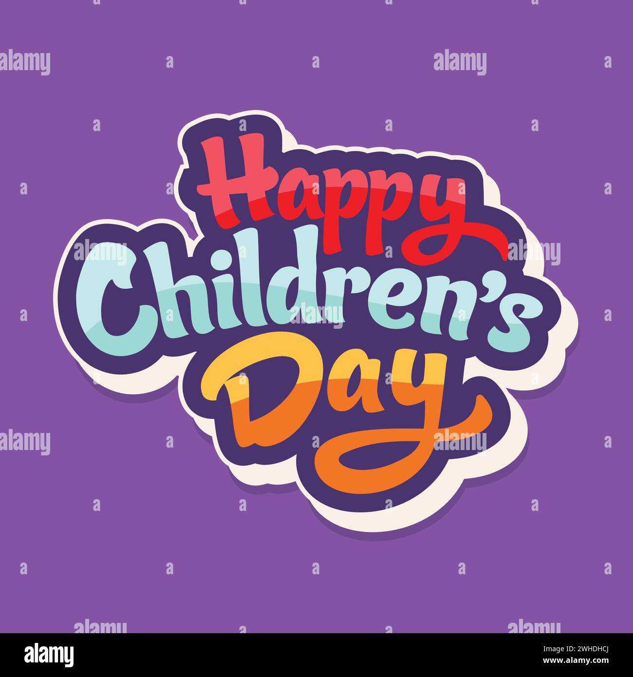Happy Children s day vector typography illustration. Colorful typography for children day