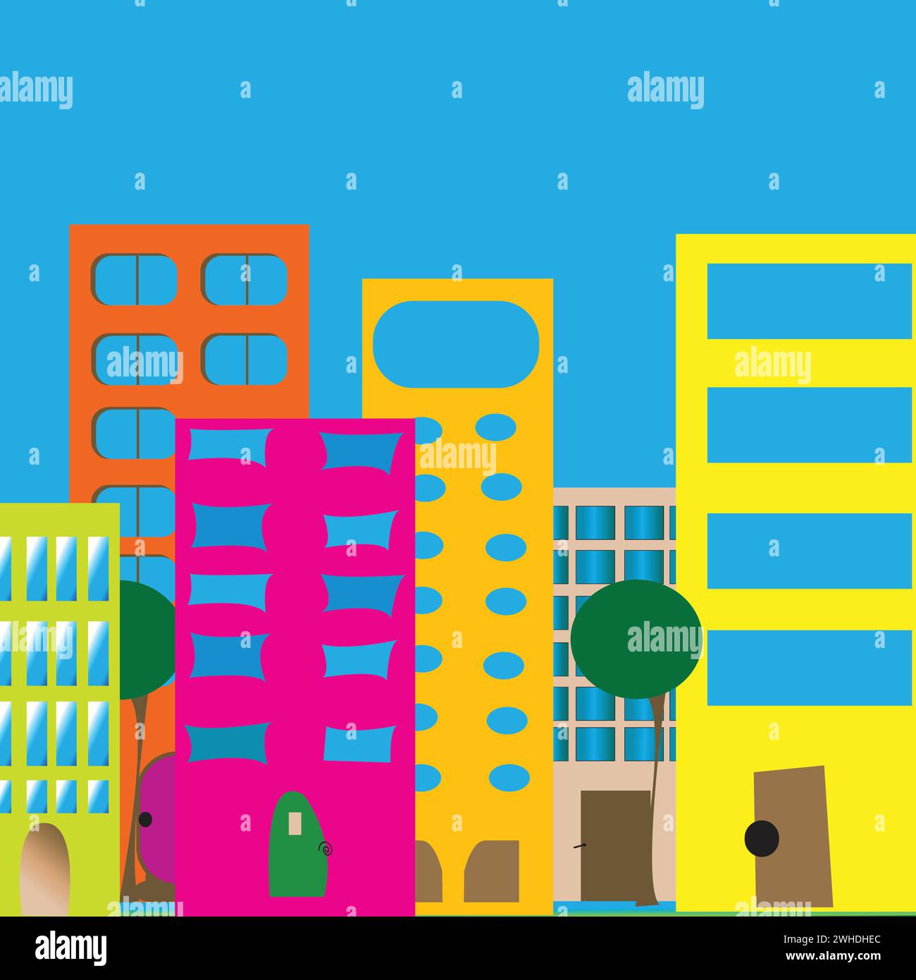 aligned-buildings-stock-vector-images-alamy
