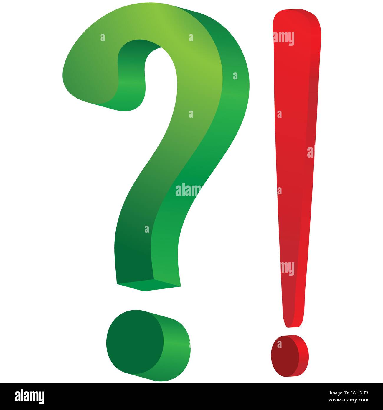 Green question mark and red exclamation point logo; Logo with ...