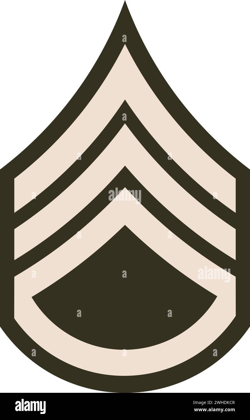 Shoulder pad military enlisted rank insignia of the USA Army STAFF SERGEANT Stock Vector