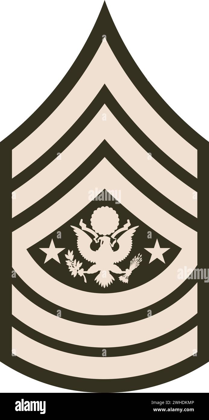 Shoulder pad military enlisted rank insignia of the USA Army SERGEANT MAJOR OF THE ARMY Stock Vector
