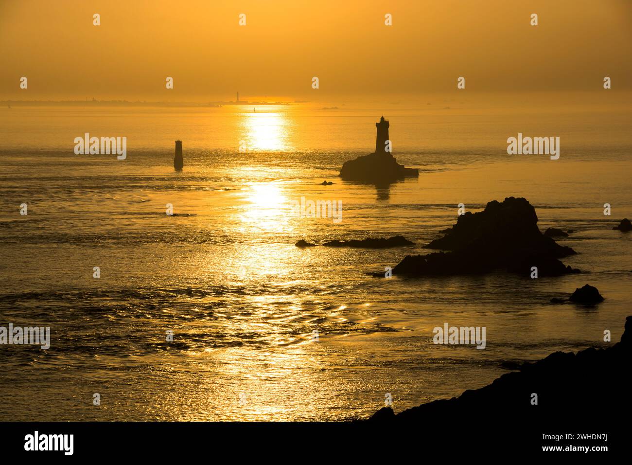 Sunset at the france atlantic coast Stock Photo