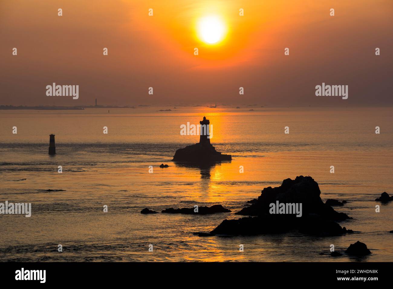 Sunset at the france atlantic coast Stock Photo