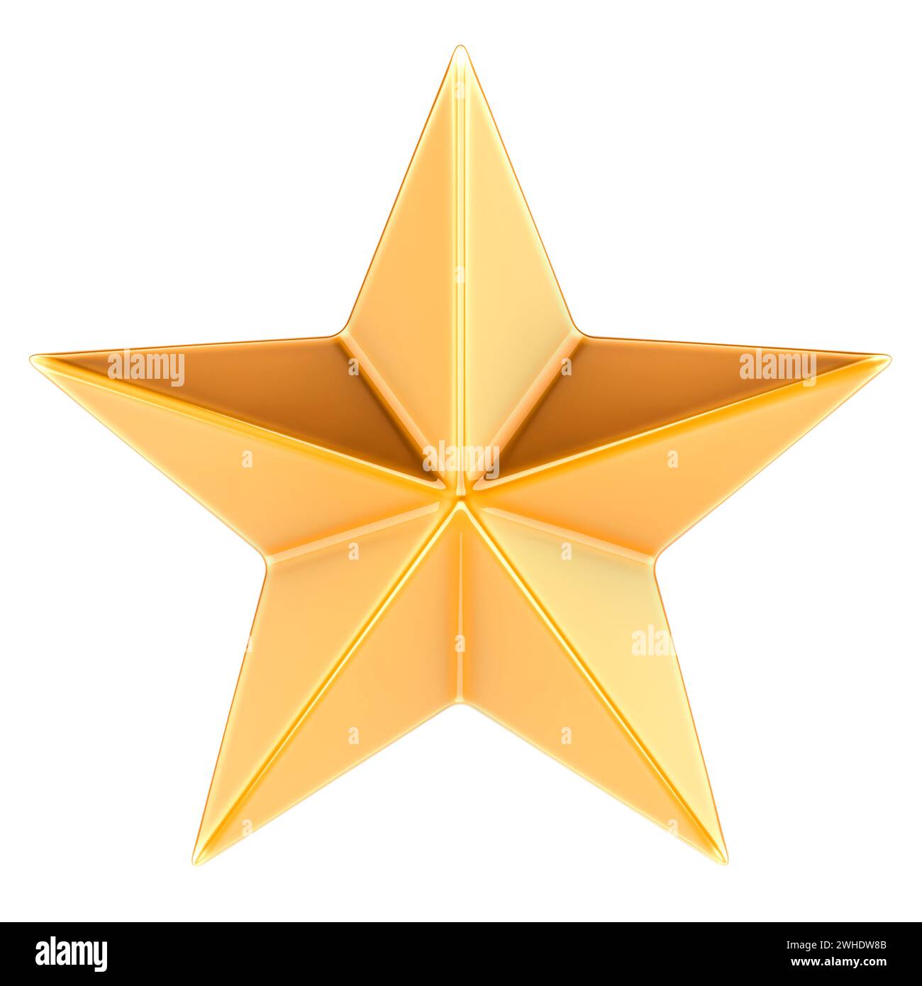 Golden Star, 3D rendering isolated on white background Stock Photo - Alamy