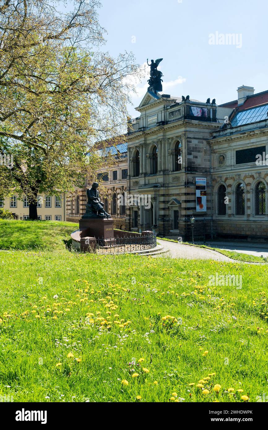 Dresden, Brühlscher Garten, Ludwig Richter Monument, Albertinum Stock