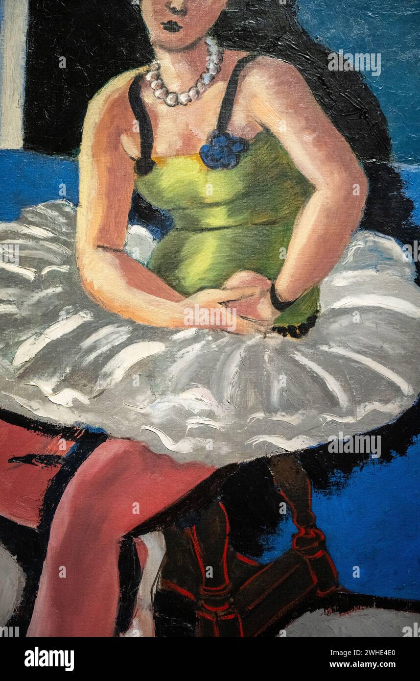 Cropped image of Henri Matisse 1927 oil on canvas 'Ballet Dancer Seated on a Stool' at the Baltimore Museum of Art Stock Photo