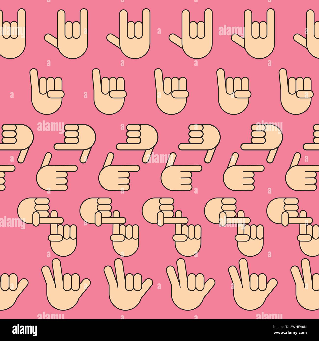 Hand gesture set icons hi-res stock photography and images - Alamy