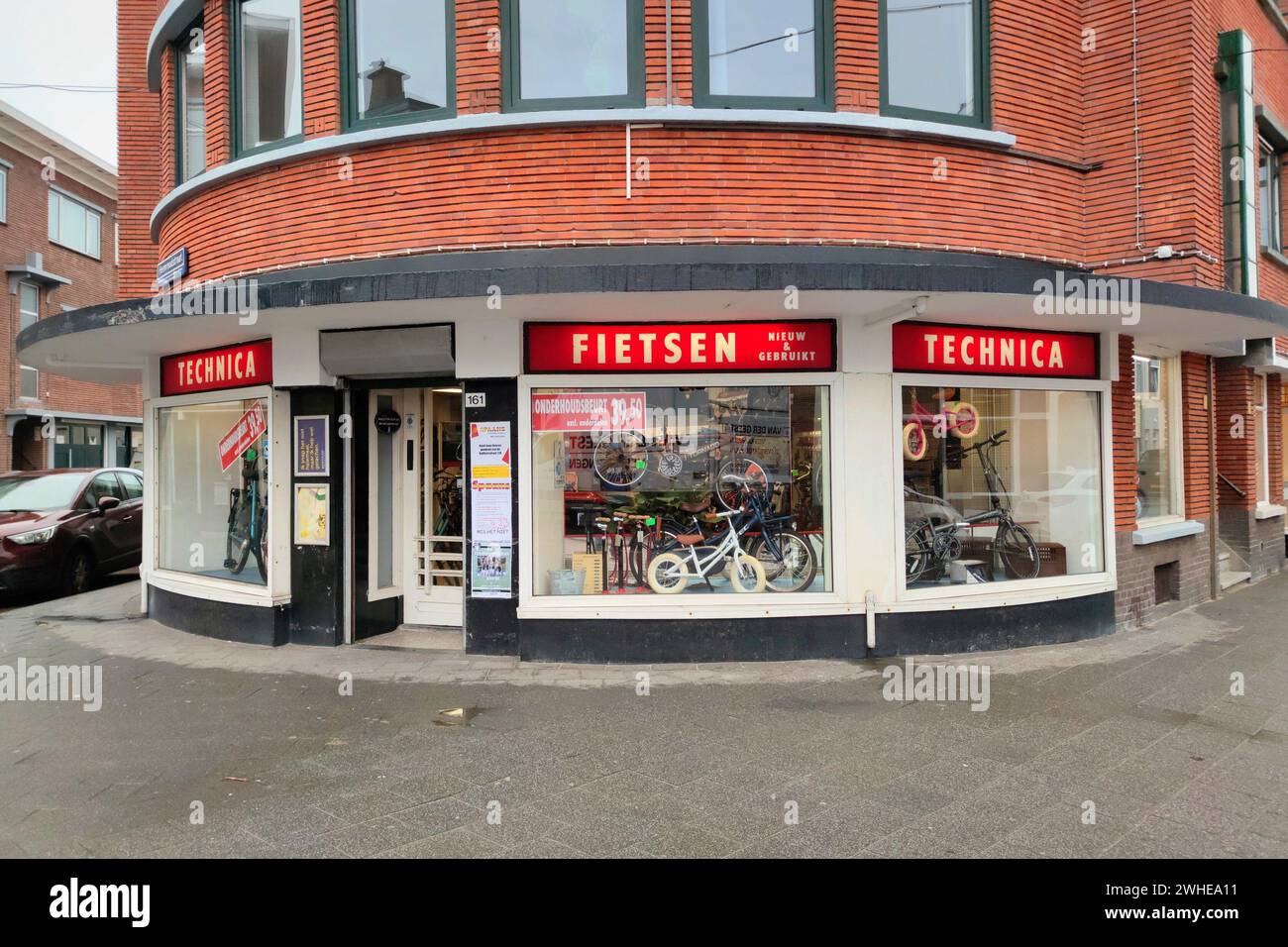Bicycle shop in the village of Scheveningen, near the city of The Hague, Netherlands Stock Photo