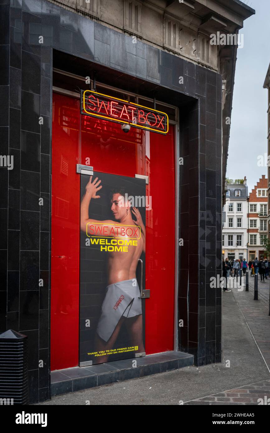 Sweatbox gay sauna entrance at Ramillies House in London Soho, England, UK Stock Photo Alamy