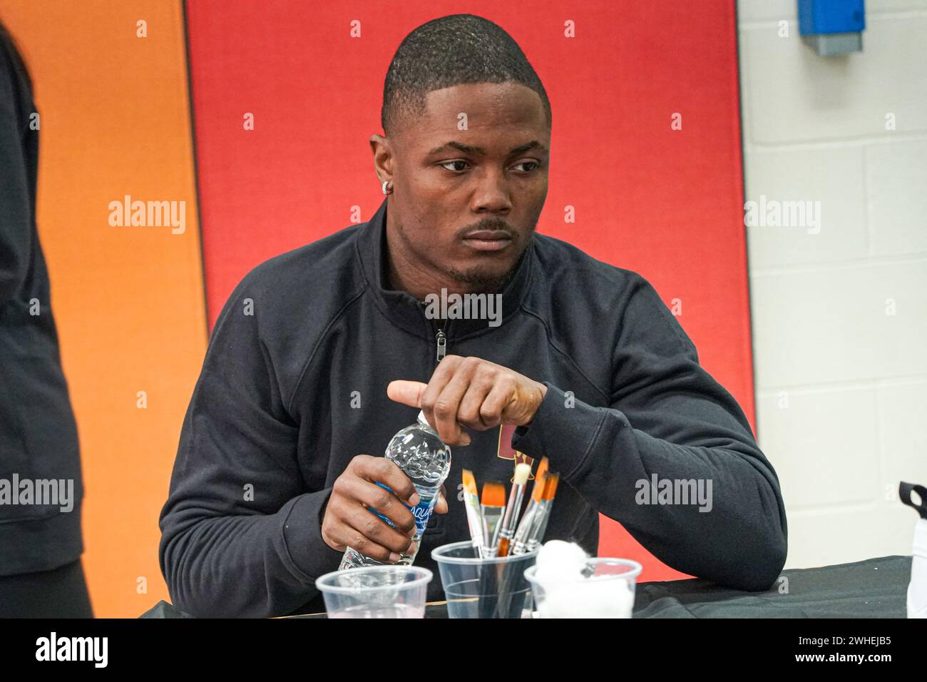 Henderson, Nevada, USA, February 9, 2024, Terry McLaurin looks on