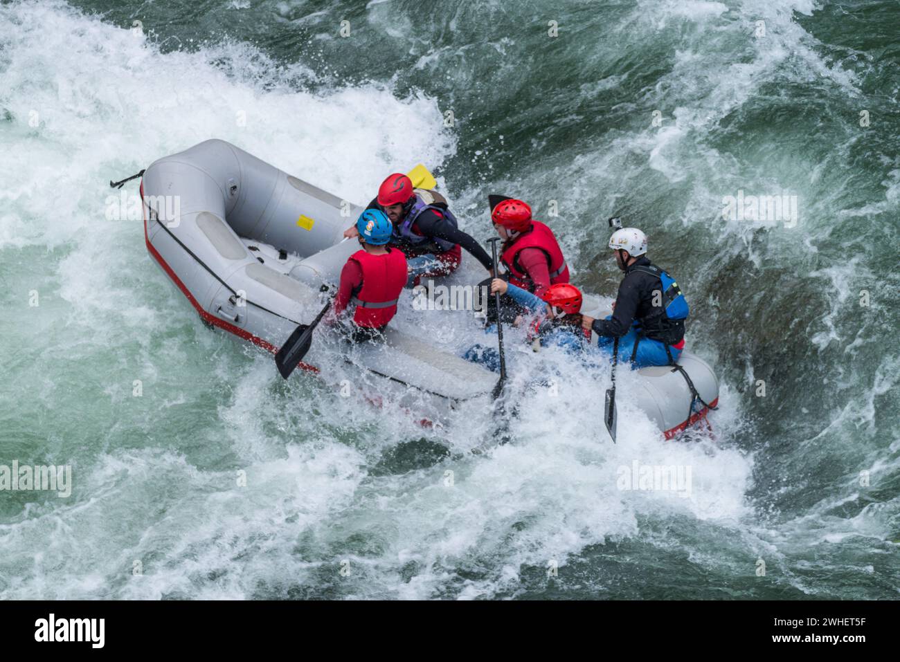 Grey raft team Stock Photo - Alamy