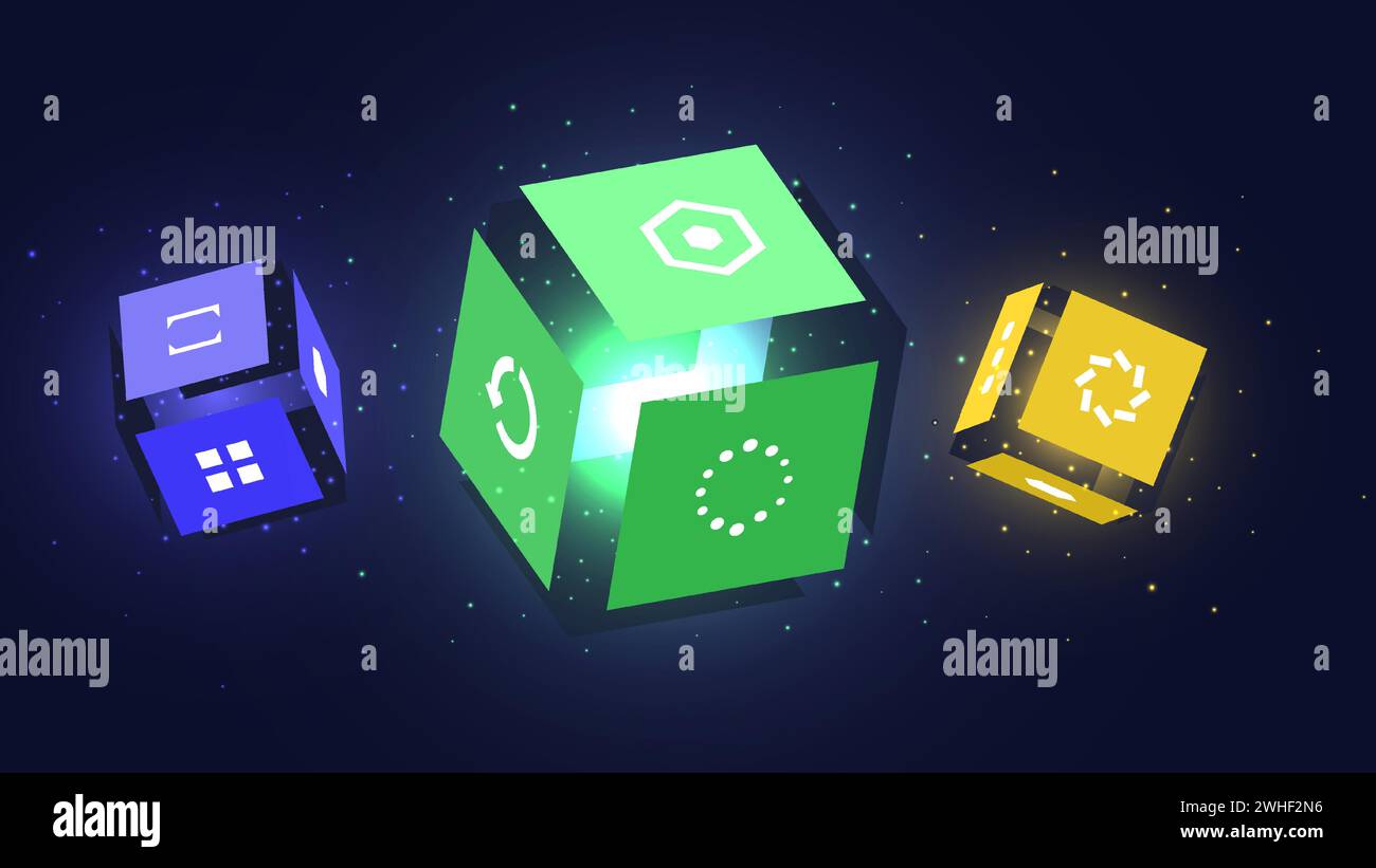 Ai banner with cubes vector concept Stock Vector