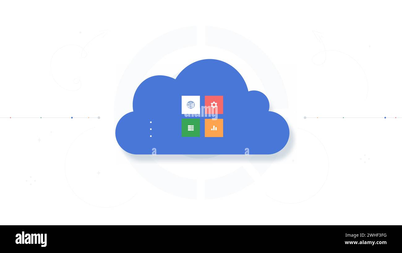 Clouds server vector concept Stock Vector