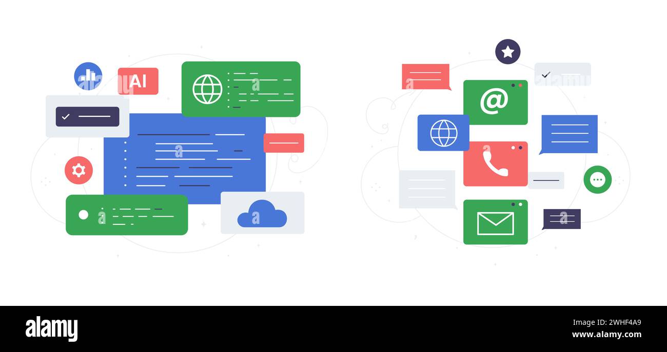 Programing and communication vector concept Stock Vector Image & Art ...