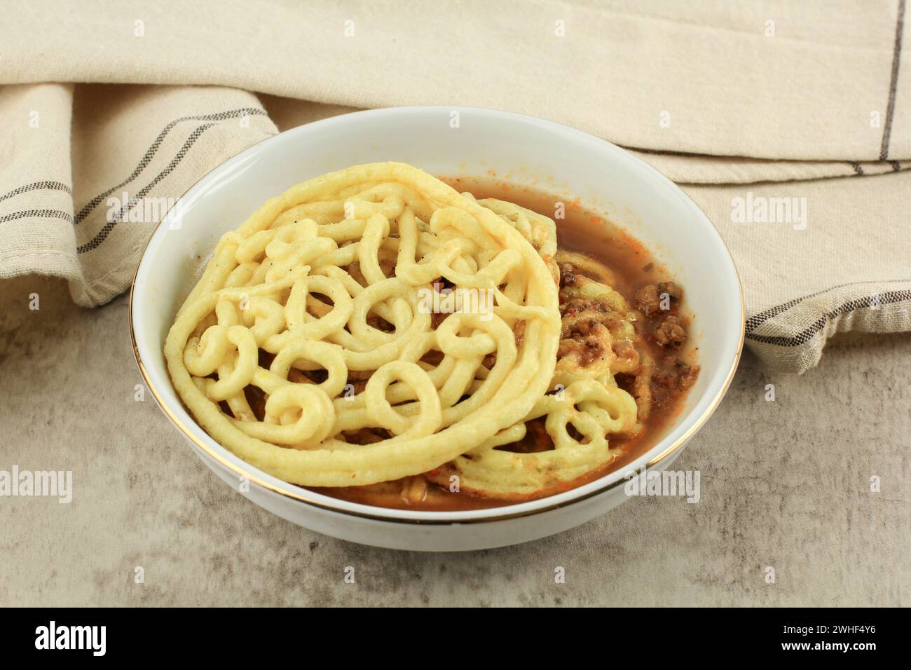 Kerupuk Mie Banjur with Sambel Oncom, Bandung Typically Food during ...